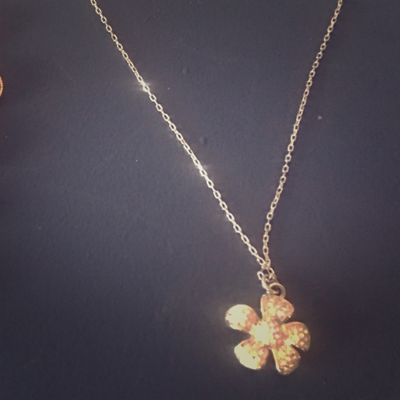 Silver Flower Charm Necklace - Picture 1 of 2